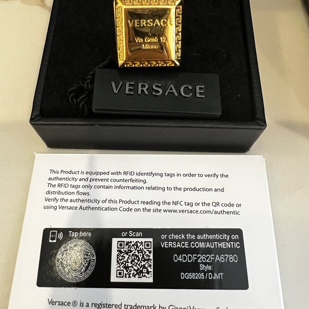 BNIB VERSACE Gold Square Design - Size 25/ 10.5 Authentic